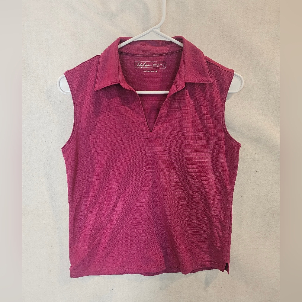 Lady hogan women's purple sleeveless golf shirt size small